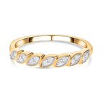 Diamond Half-Eternity Ring in 18K Vermeil Yellow Gold Plated Sterling Silver 0.19 Ct