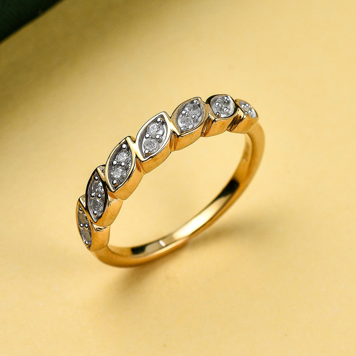 White Diamond Ring in 18K Vermeil YG Plated Sterling Silver 7637664 1
