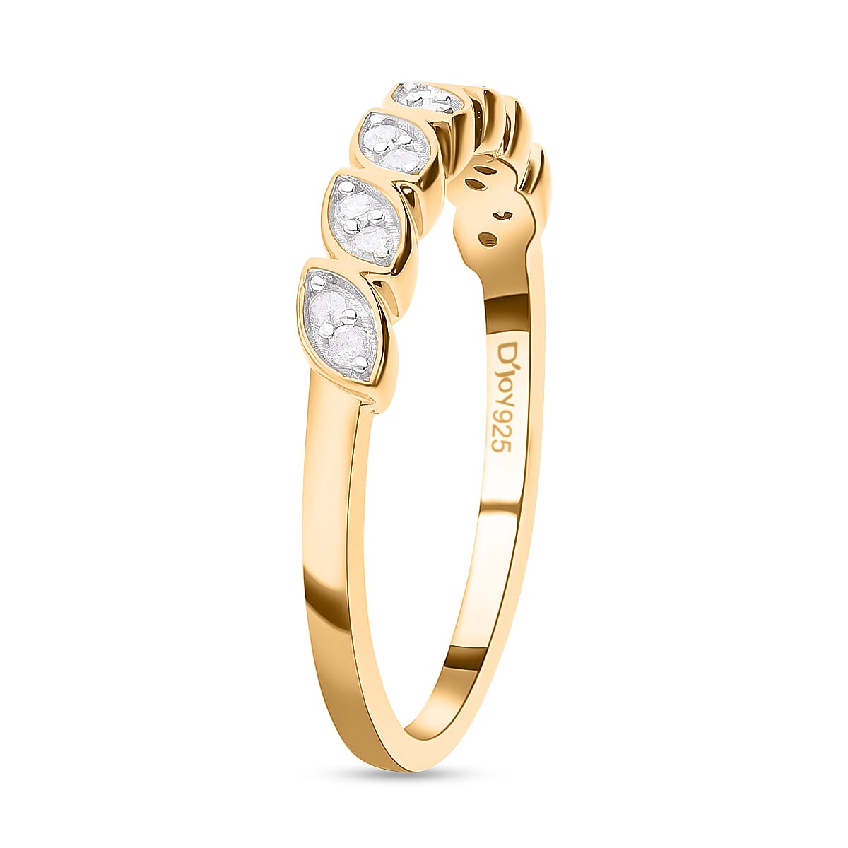 White Diamond Ring in 18K Vermeil YG Plated Sterling Silver 7637664 3