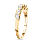 Diamond Half-Eternity Ring in 18K Vermeil Yellow Gold Plated Sterling Silver 0.19 Ct