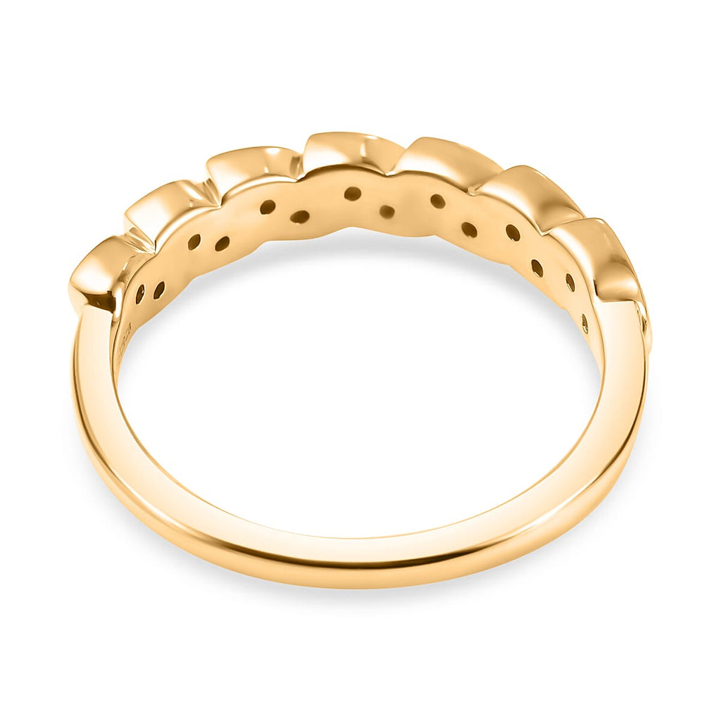 Diamond Half-Eternity Ring in 18K Vermeil Yellow Gold Plated Sterling Silver 0.19 Ct