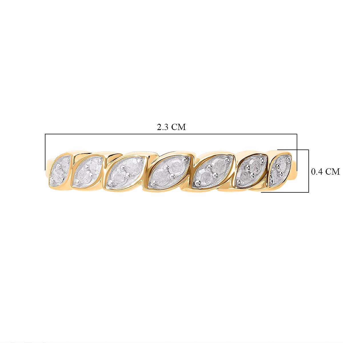 White Diamond Ring in 18K Vermeil YG Plated Sterling Silver 7637664 5