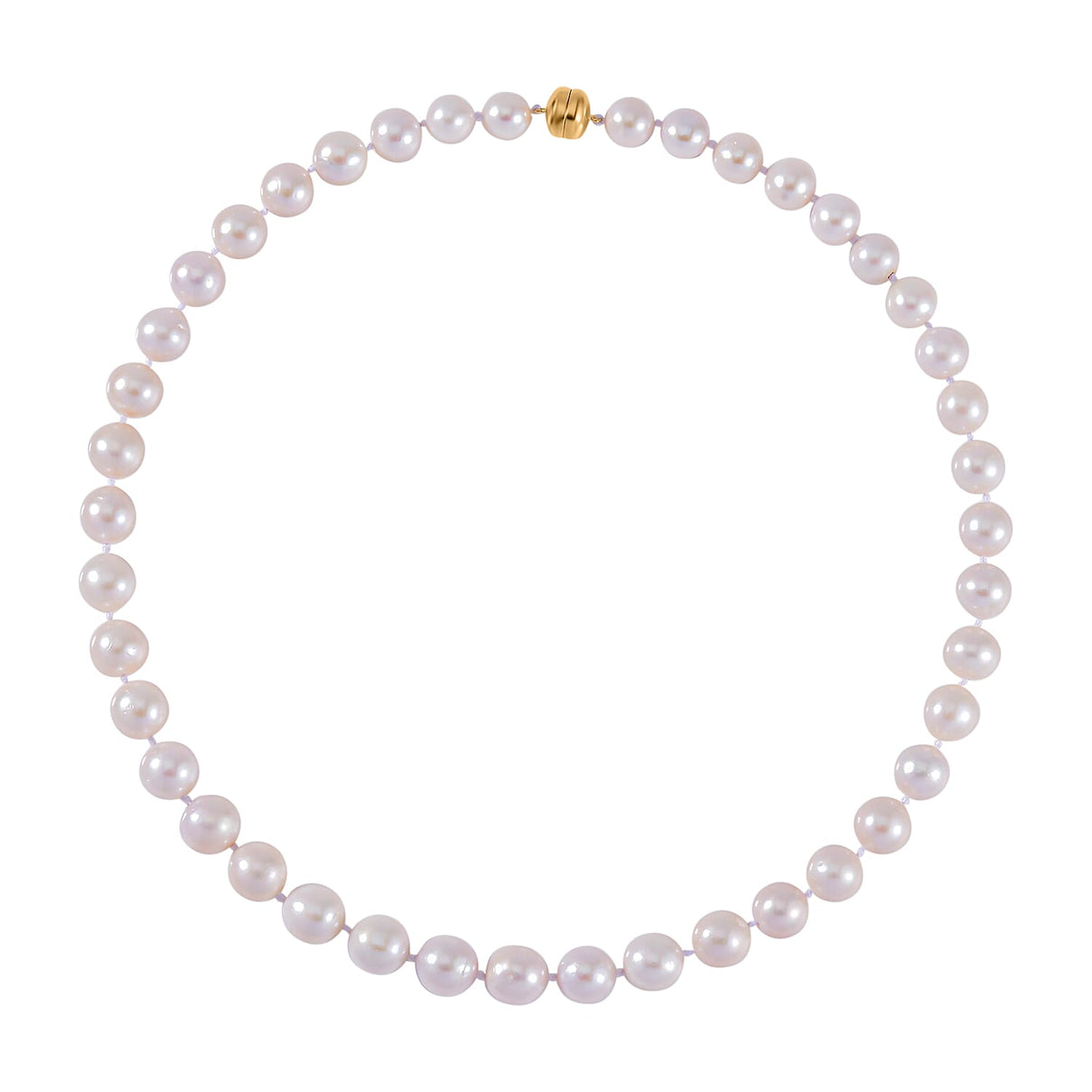 9K Yellow Gold White AAAA Edison Pearl Necklace (Size - 20) 7638056 0