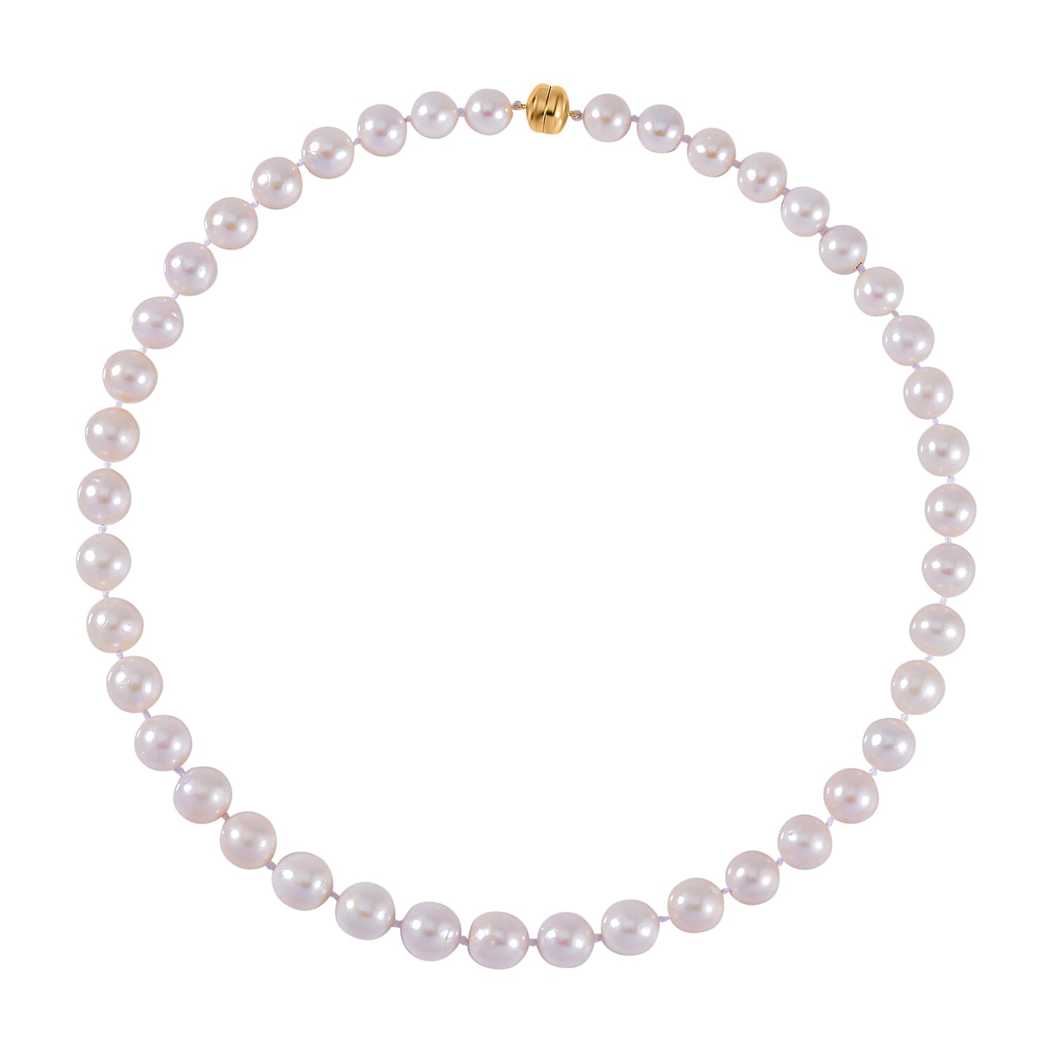 9K Yellow Gold White AAAA Edison Pearl Necklace (Size - 20) 7638056 0