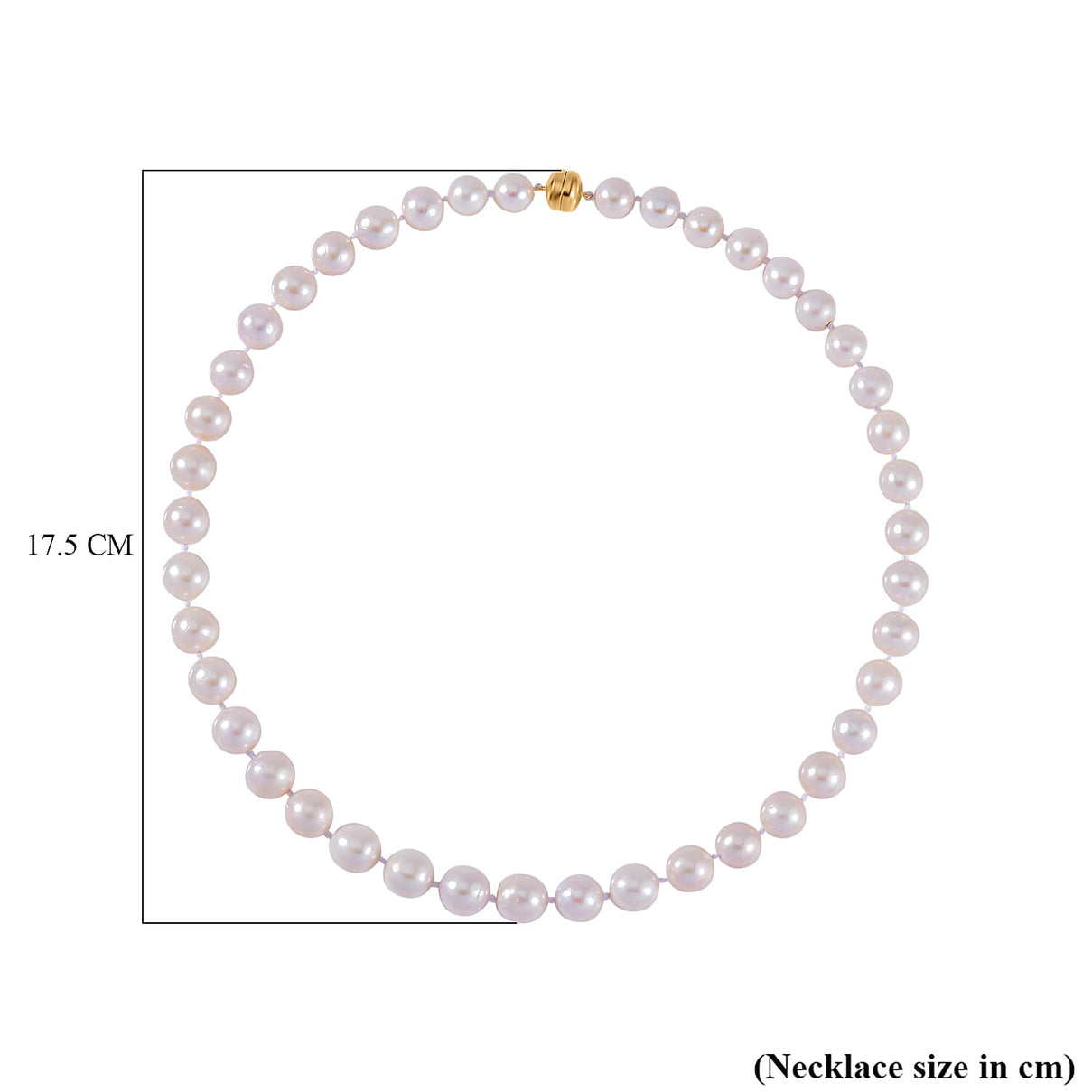 9K Yellow Gold White AAAA Edison Pearl Necklace (Size - 20) 7638056 5