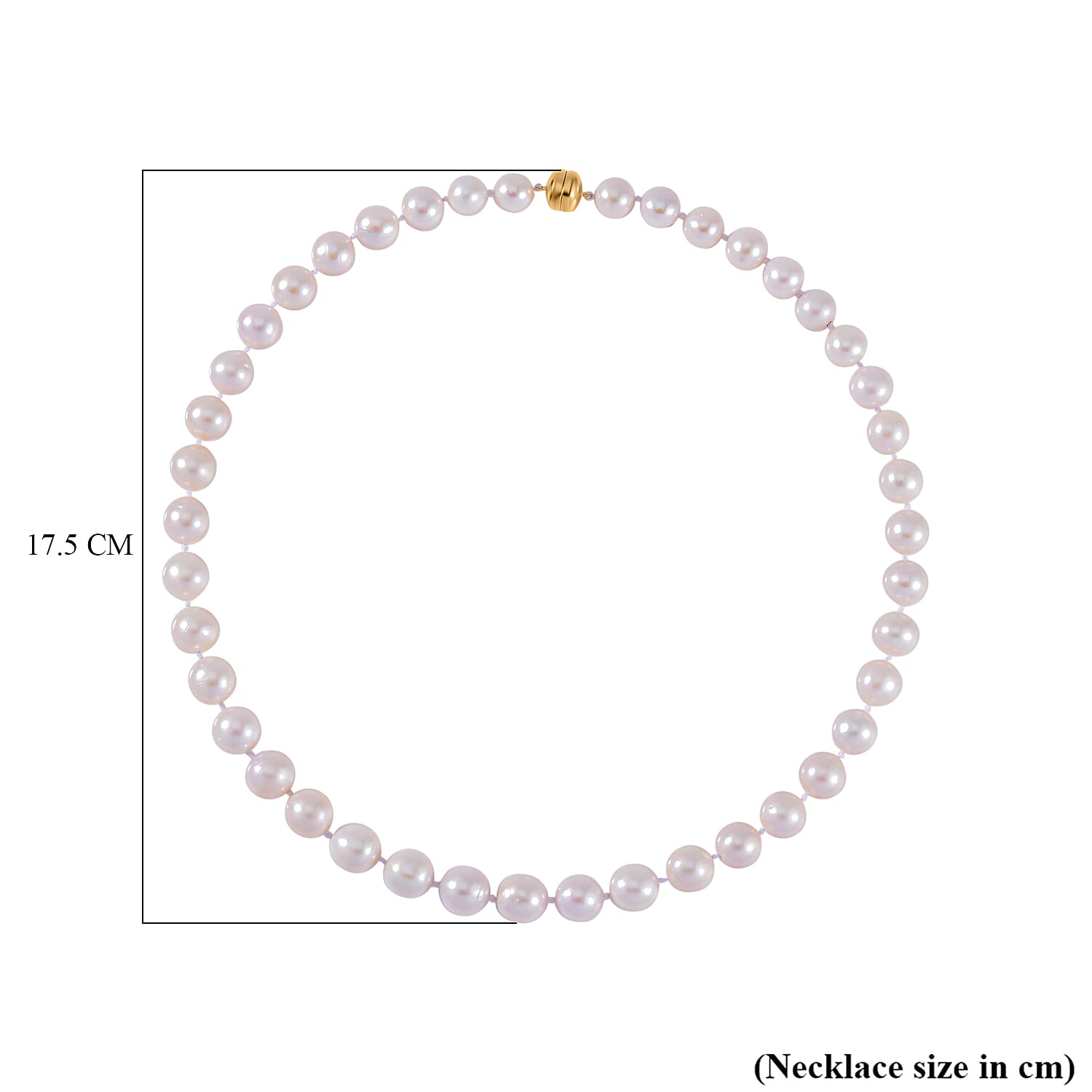 9K Yellow Gold White AAAA Edison Pearl Necklace (Size - 20) 7638056 5