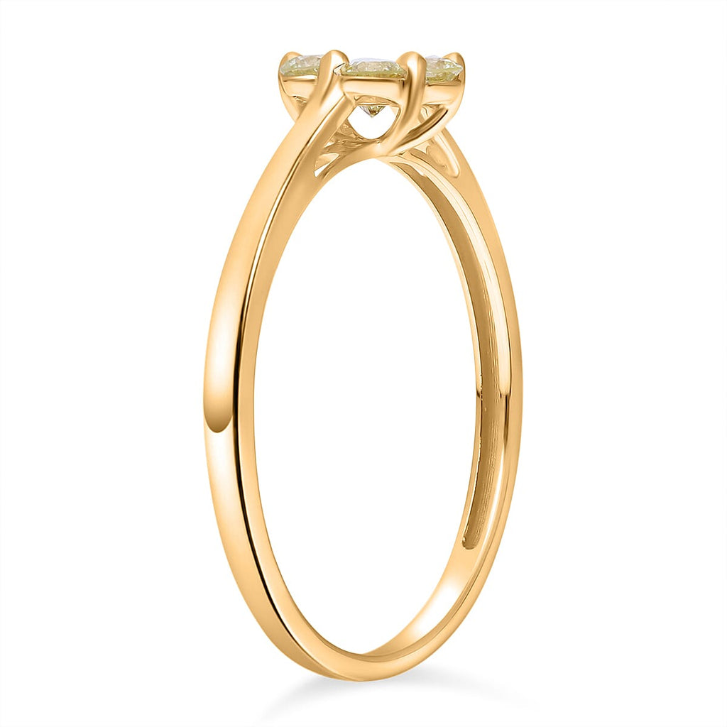 14K Yellow Gold Natural Yellow Diamond (VS-SI) Ring 0.62 Ct