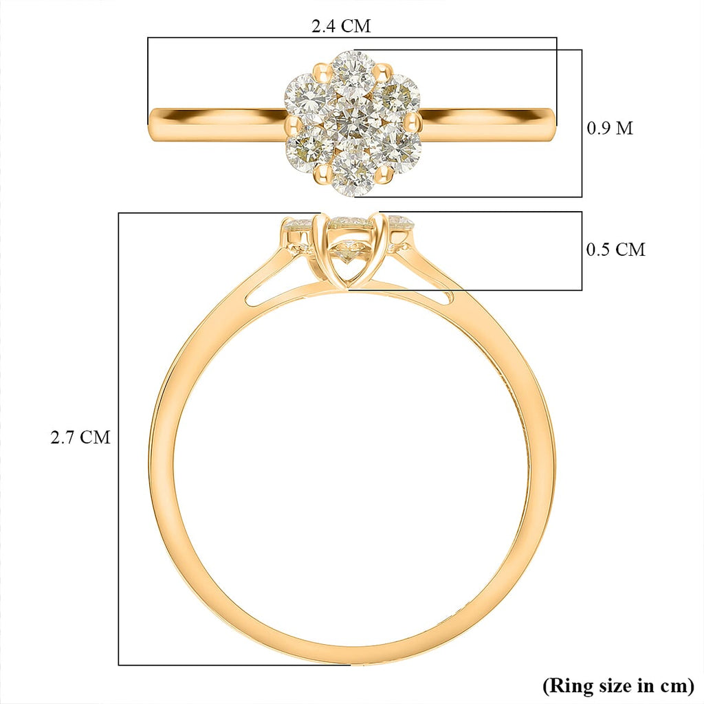 14K Yellow Gold Natural Yellow Diamond (VS-SI) Ring 0.62 Ct