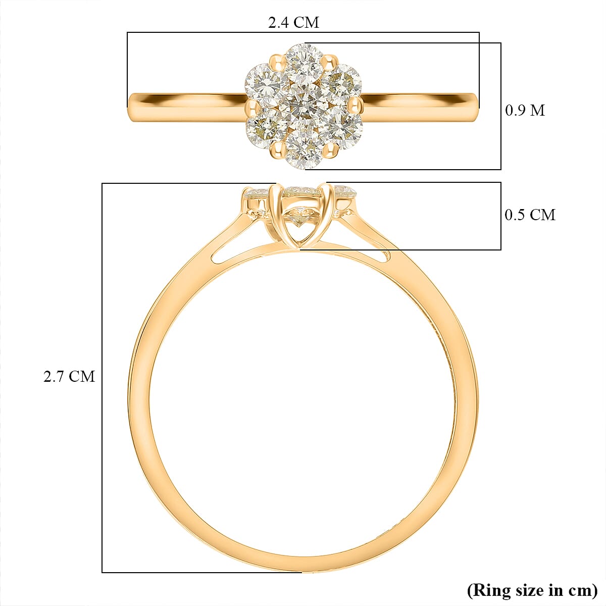 14K Yellow Gold Natural Yellow Diamond (VS-SI) Ring 0.62 Ct 7638320 5