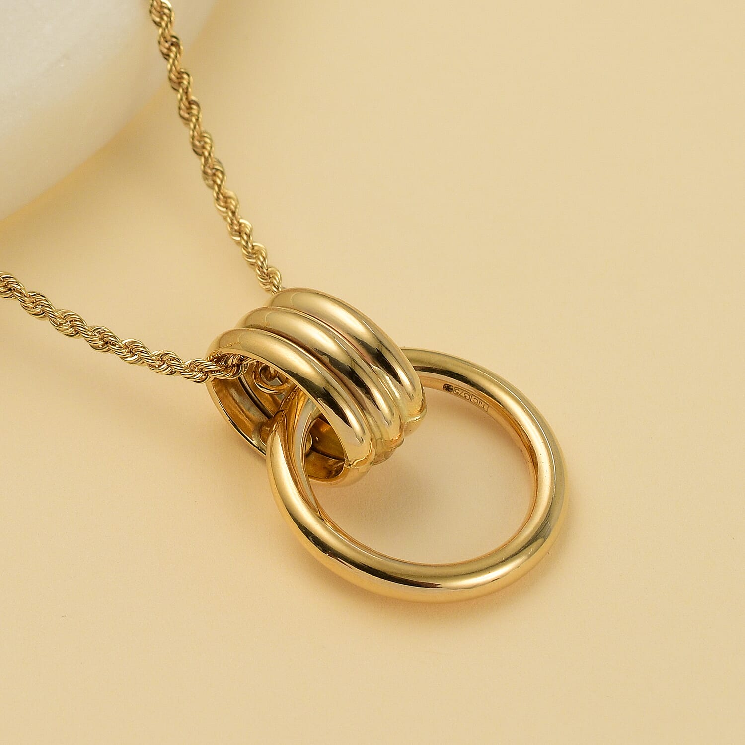 Maestro Collection - 9K Yellow Gold Infinity Ring Necklace (Size - 20) 7638409 1