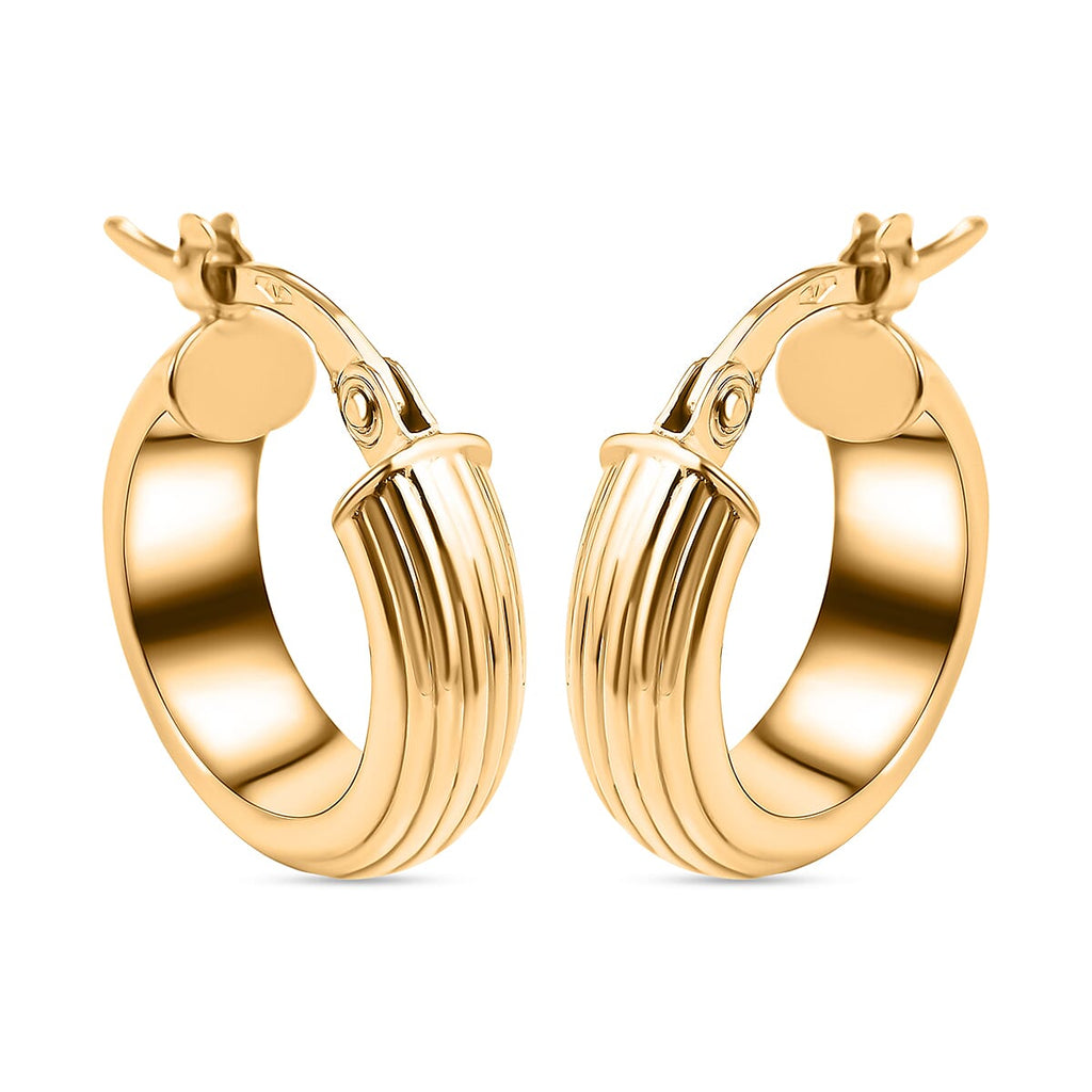 Maestro Collection - 9K Yellow Gold Hoop Earrings