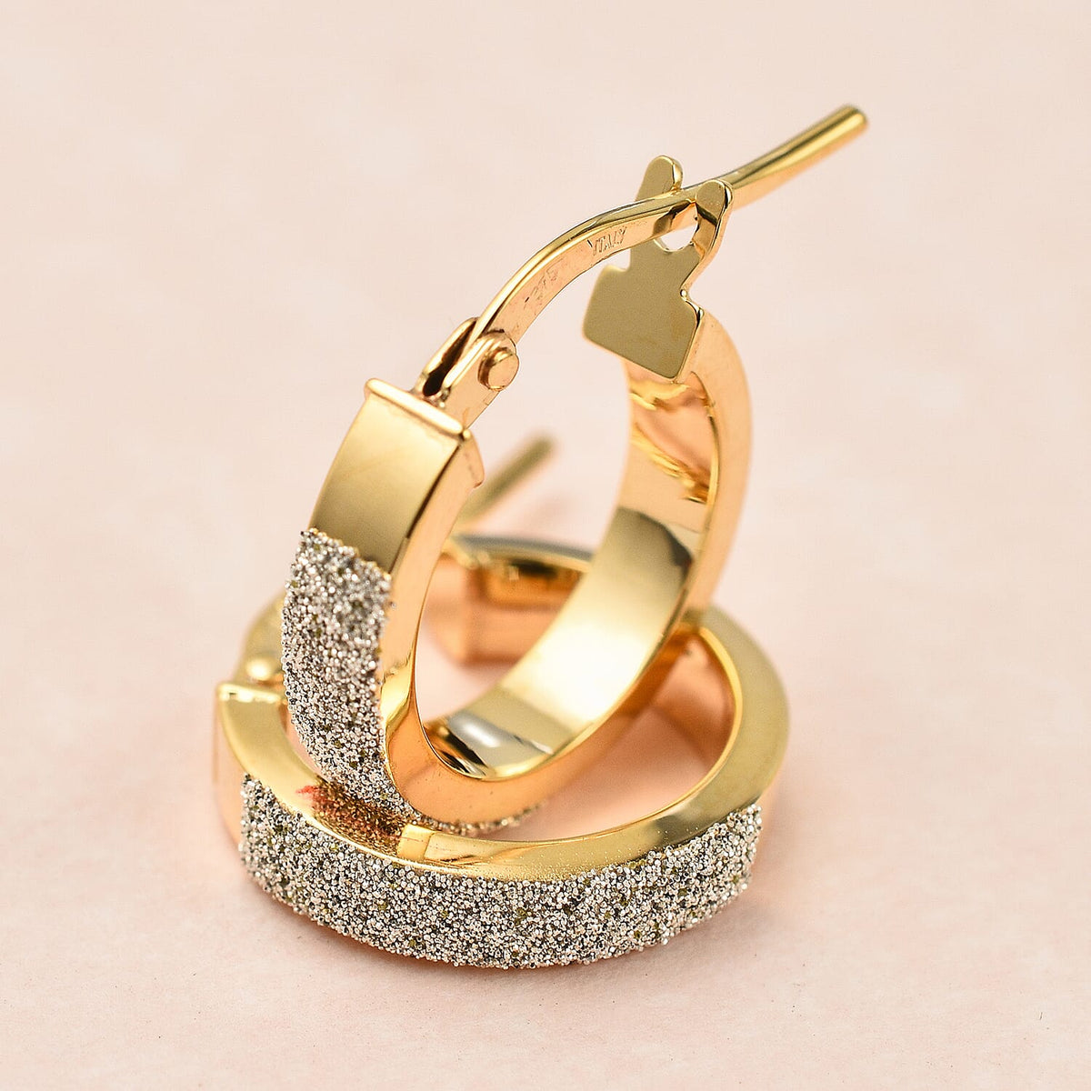 Maestro Collection - 9K Yellow Gold Stardust Hoop Earrings 7638472 1
