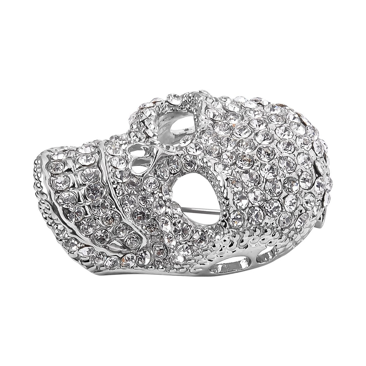 White Crystal Skull Brooch 7639500 3