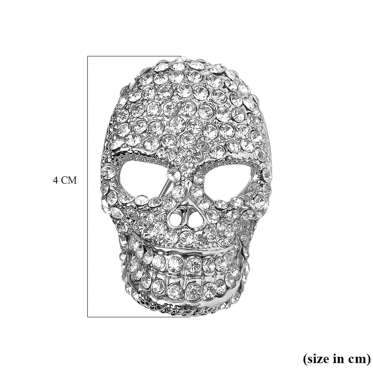 White Crystal Skull Brooch 7639500 5