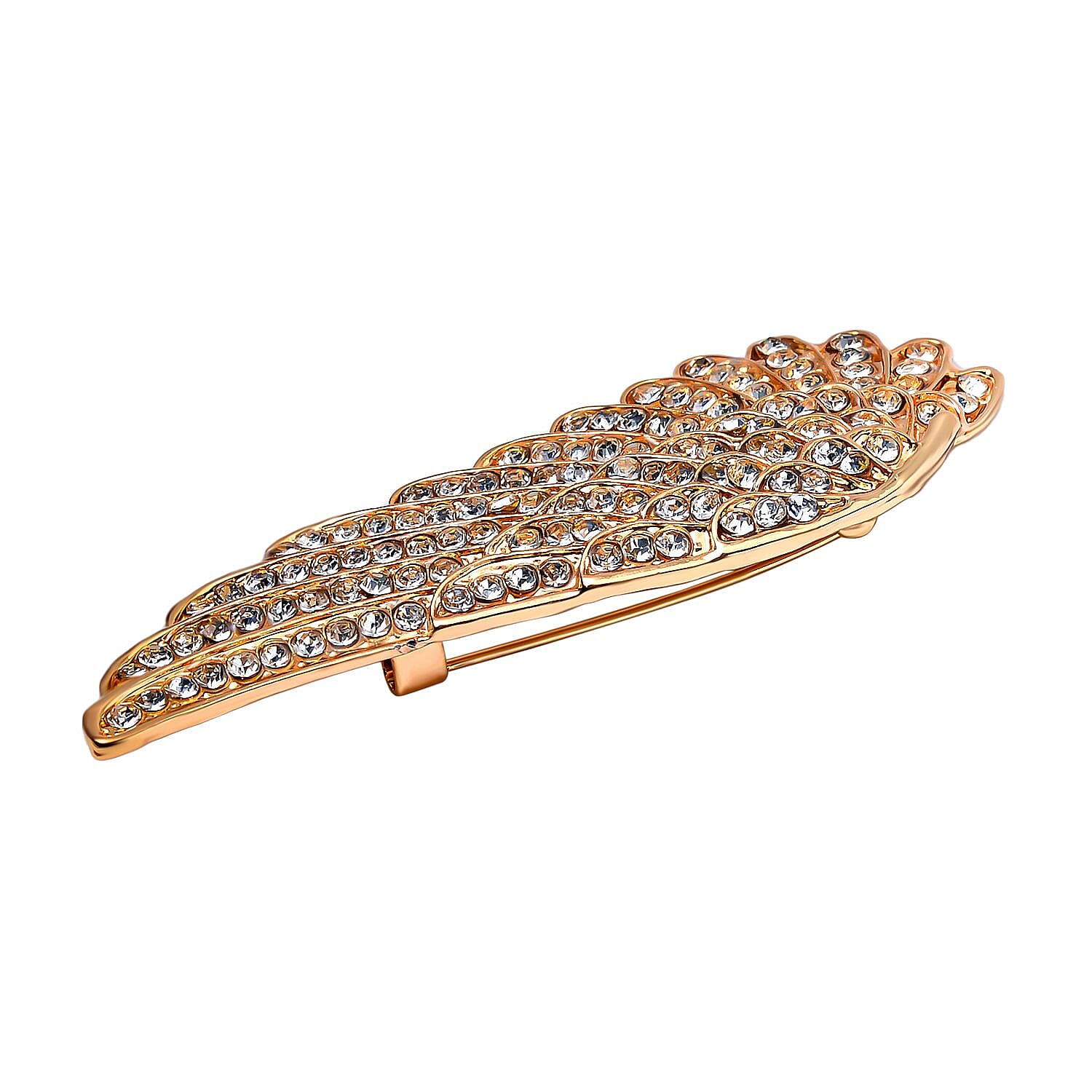 White Crystal Angel Wing Brooch 7639504 3