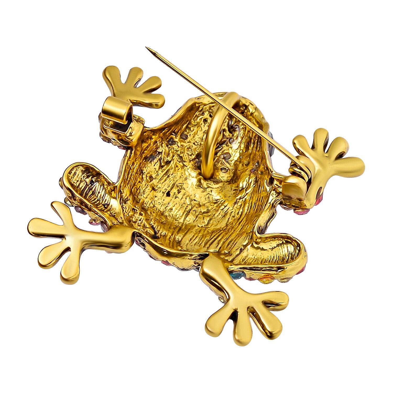 Multi-Colour Crystal Frog Brooch 7639521 4
