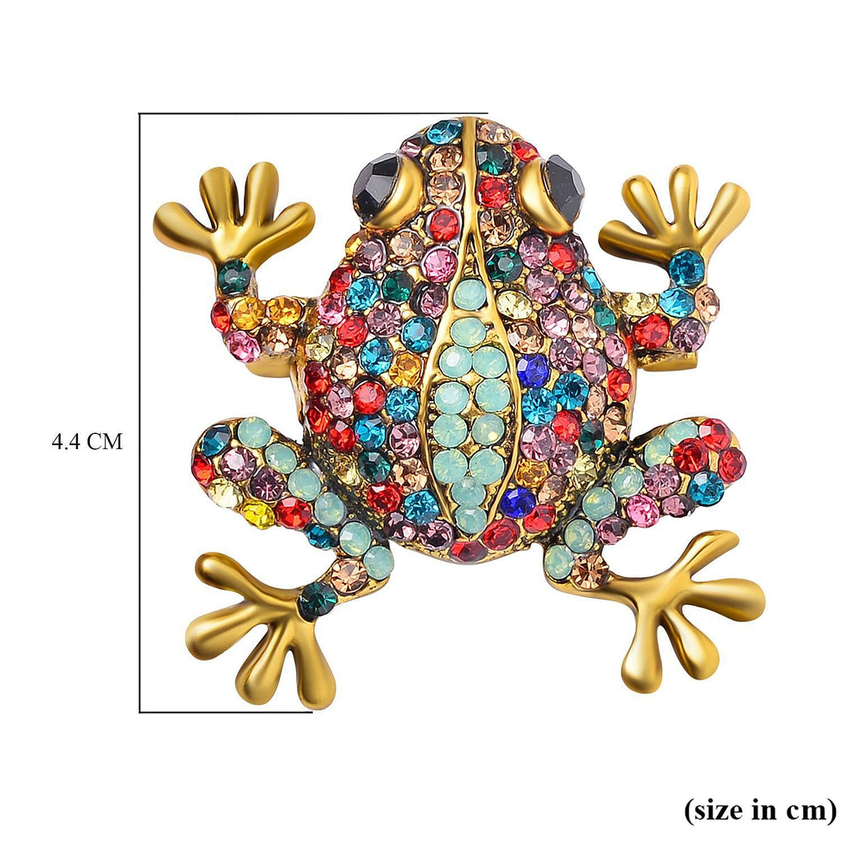 Multi-Colour Crystal Frog Brooch 7639521 5