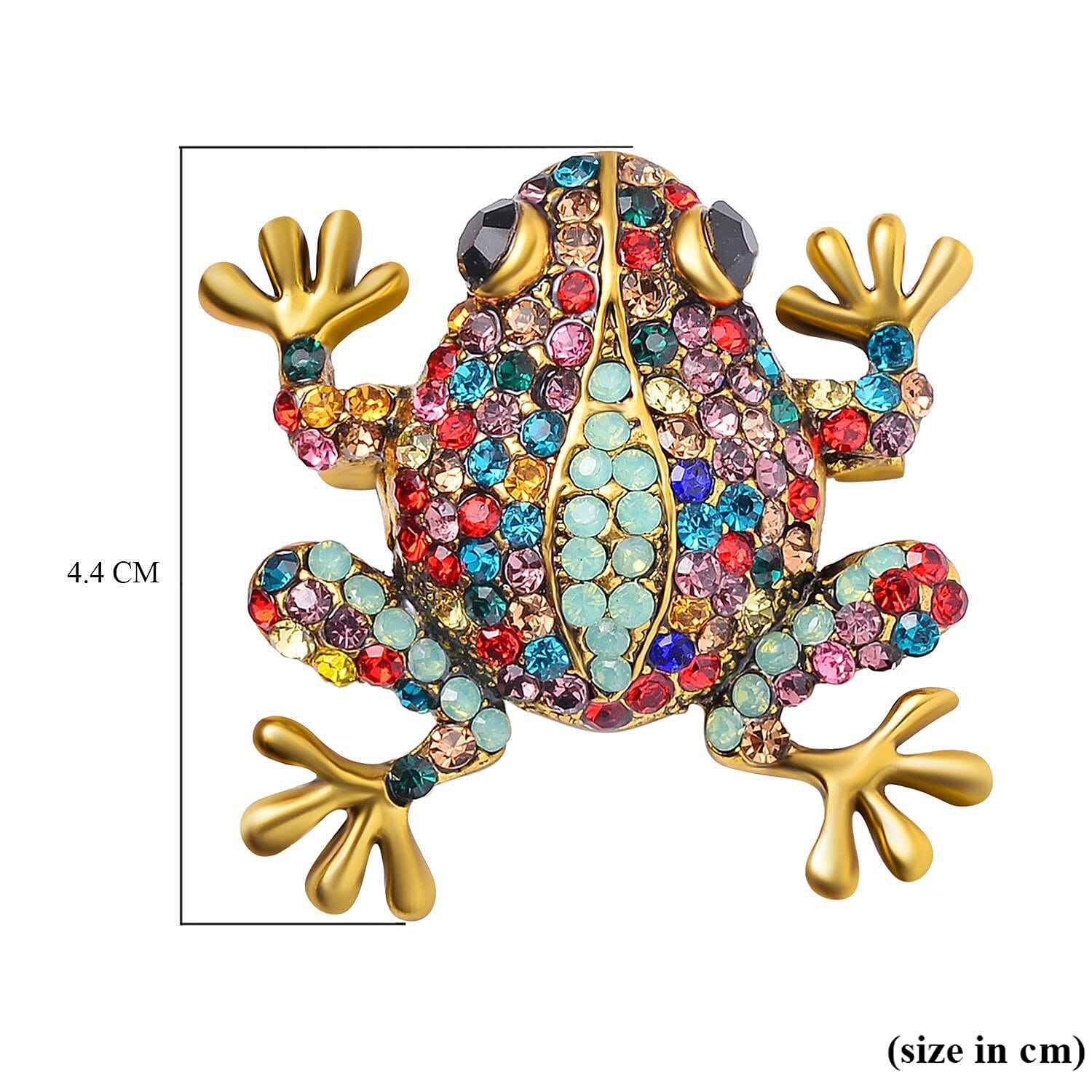 Multi-Colour Crystal Frog Brooch 7639521 5