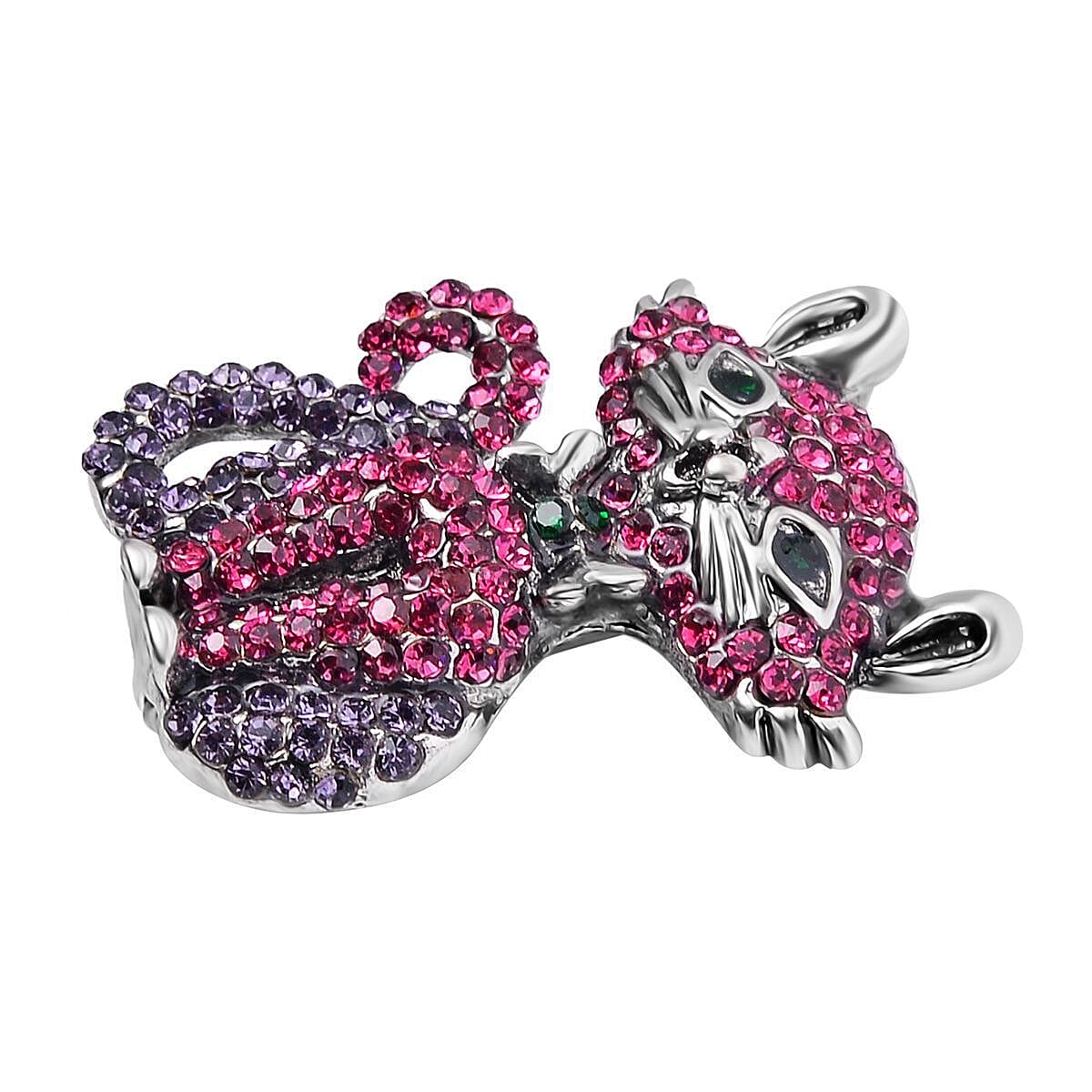 Multi-Colour Crystal Cat Brooch 7639567 3