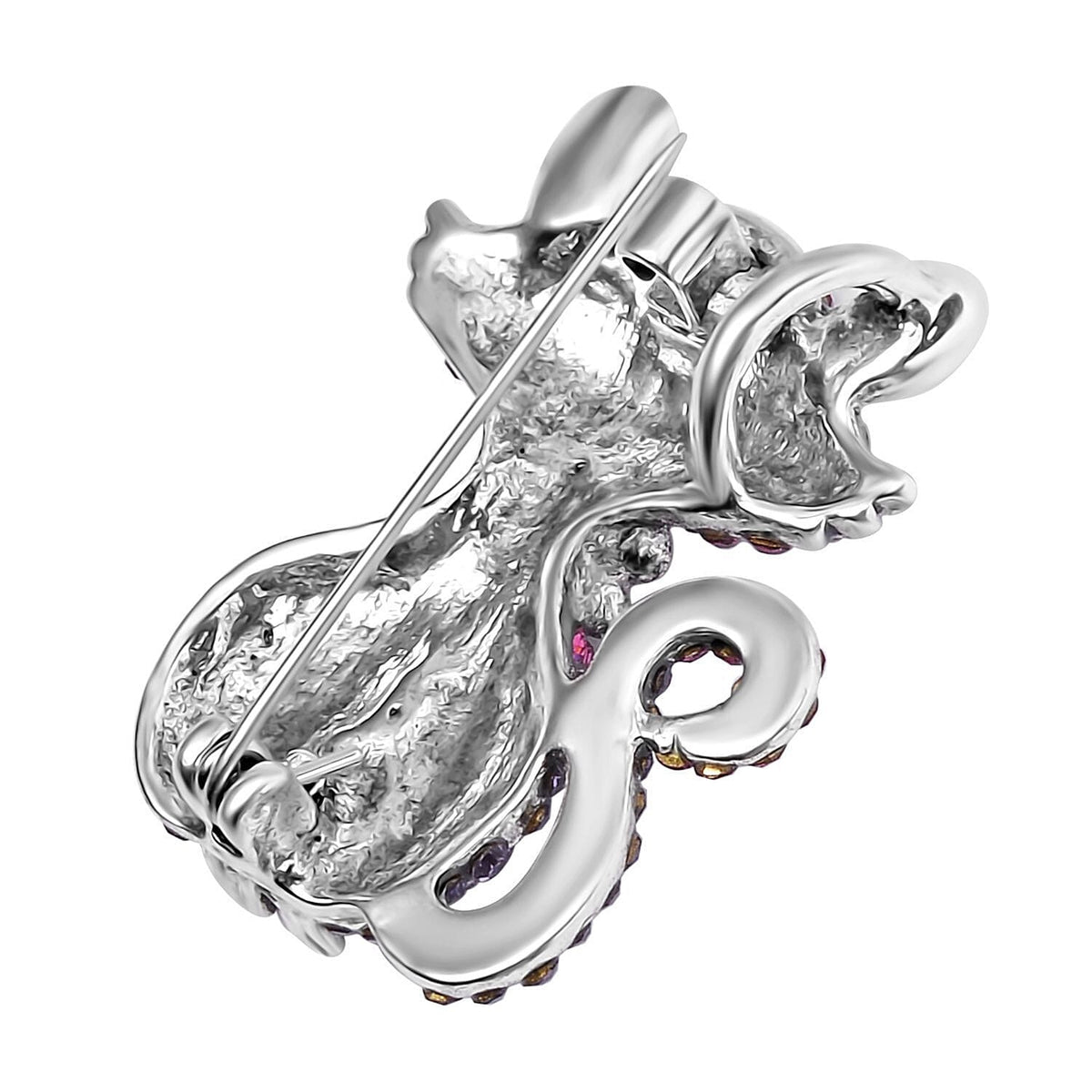 Multi-Colour Crystal Cat Brooch 7639567 4