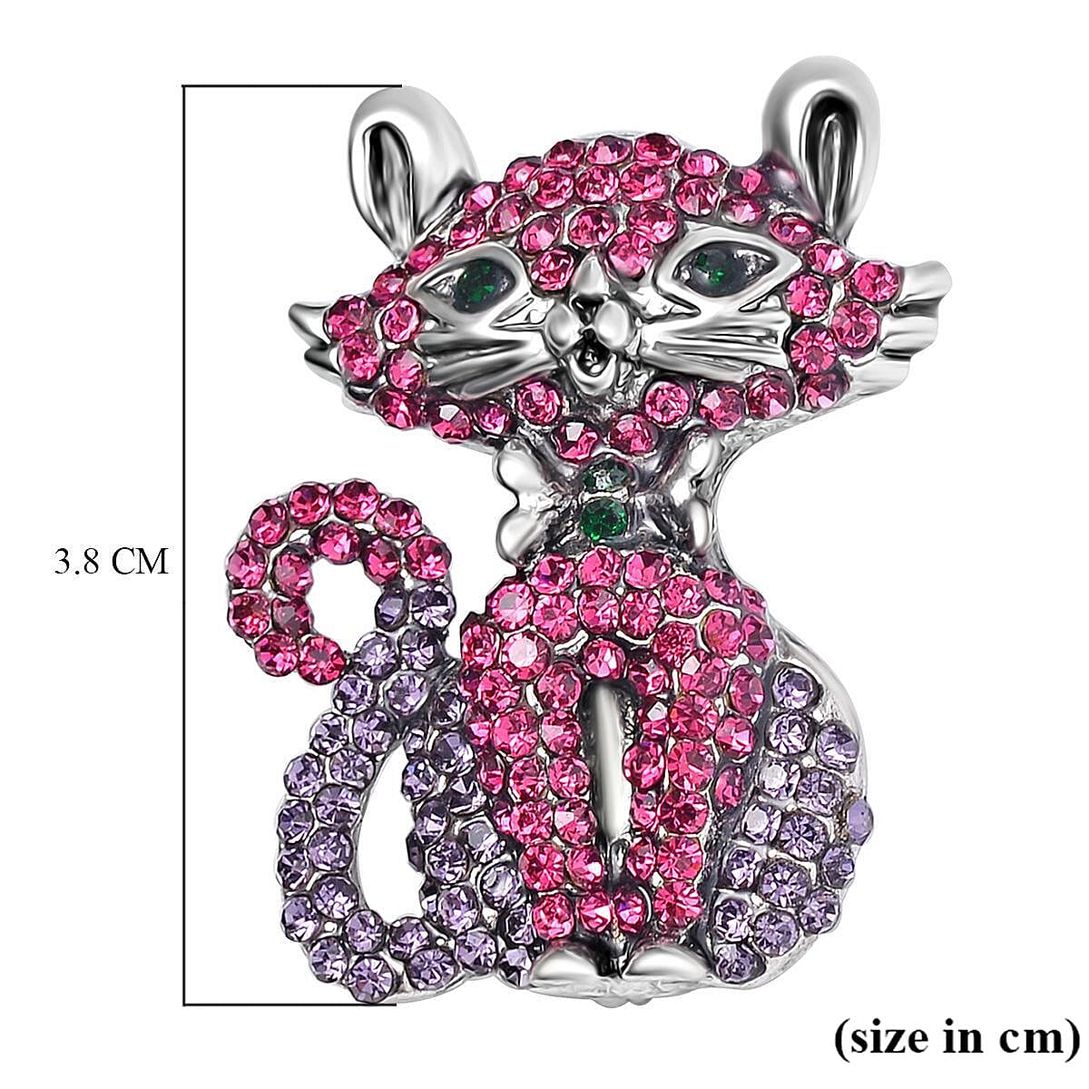 Multi-Colour Crystal Cat Brooch 7639567 5