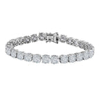 Moissanite Tennis Bracelet (Size 7) in Platinum Overlay Sterling Silver 17.93 Ct, Silver Wt. 13.36 Gms