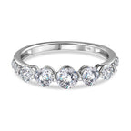 9K White Gold Moissanite Half Eternity Ring