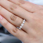9K White Gold Moissanite Half Eternity Ring