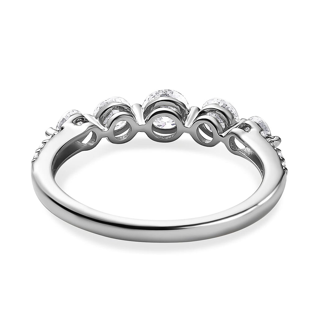 9K White Gold Moissanite Half Eternity Ring