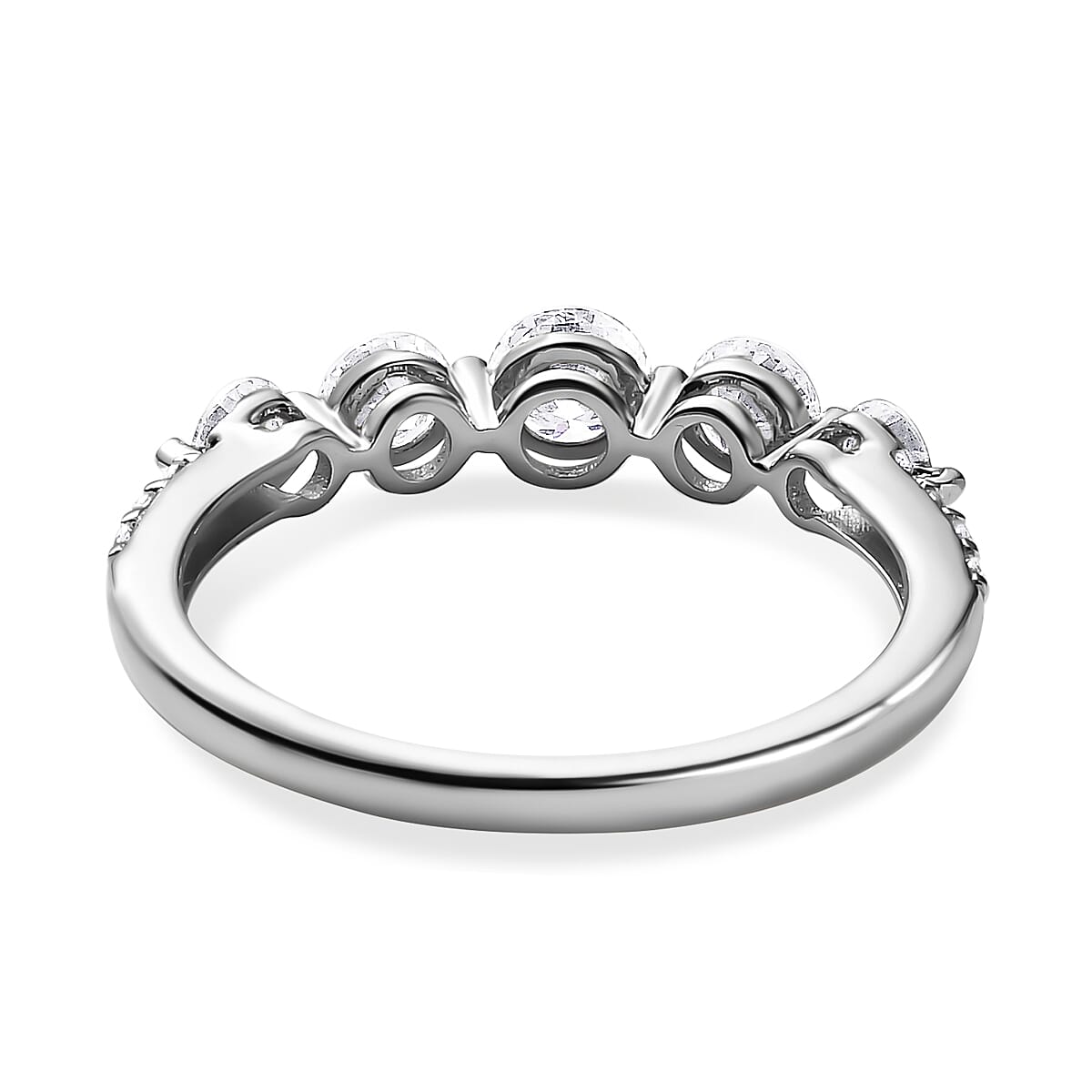 9K White Gold Moissanite Half Eternity Ring 7643384 5