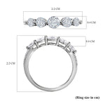 9K White Gold Moissanite Half Eternity Ring