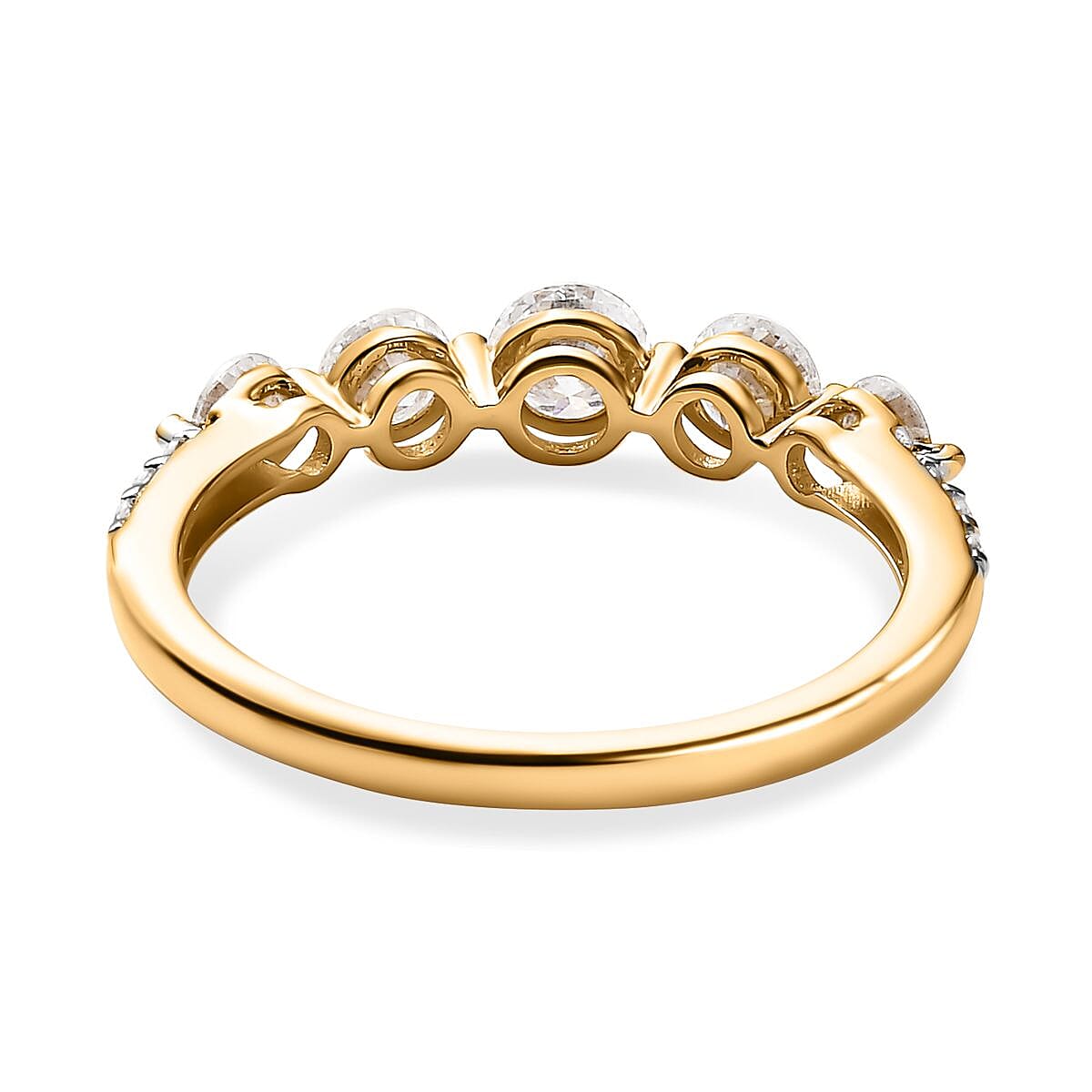 9K Yellow Gold Moissanite Half Eternity Ring 7643400 4