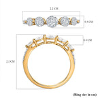 9K Yellow Gold Moissanite Half Eternity Ring