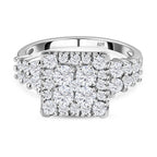 NY Closeout - Finest Zirconia Cocktail Ring in Platinum Overlay Sterling Silver 3.75 Ct