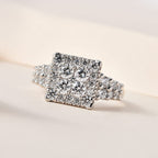 NY Closeout - Finest Zirconia Cocktail Ring in Platinum Overlay Sterling Silver 3.75 Ct