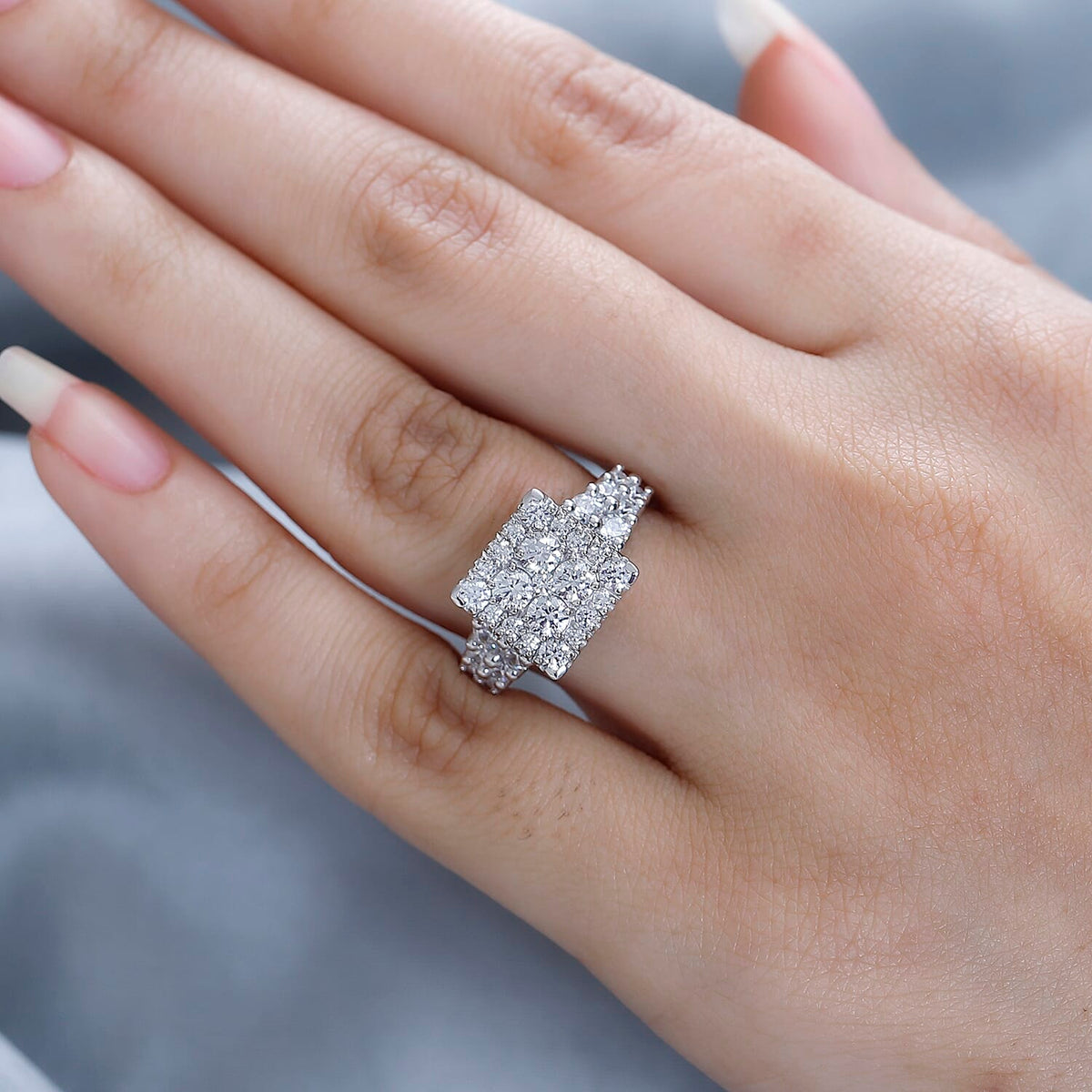 NY Closeout - Finest Zirconia Cocktail Ring in Platinum Overlay Sterling Silver 3.75 Ct 7644644 2
