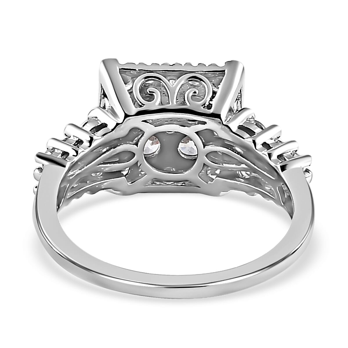 NY Closeout - Finest Zirconia Cocktail Ring in Platinum Overlay Sterling Silver 3.75 Ct 7644644 4