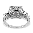 NY Closeout - Finest Zirconia Cocktail Ring in Platinum Overlay Sterling Silver 3.75 Ct