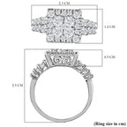 NY Closeout - Finest Zirconia Cocktail Ring in Platinum Overlay Sterling Silver 3.75 Ct