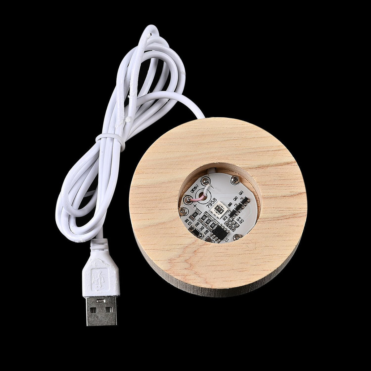 Laser Etched Rose Crystal Ball with Wood Base &amp; Color Changing LED Lights 7645510 3