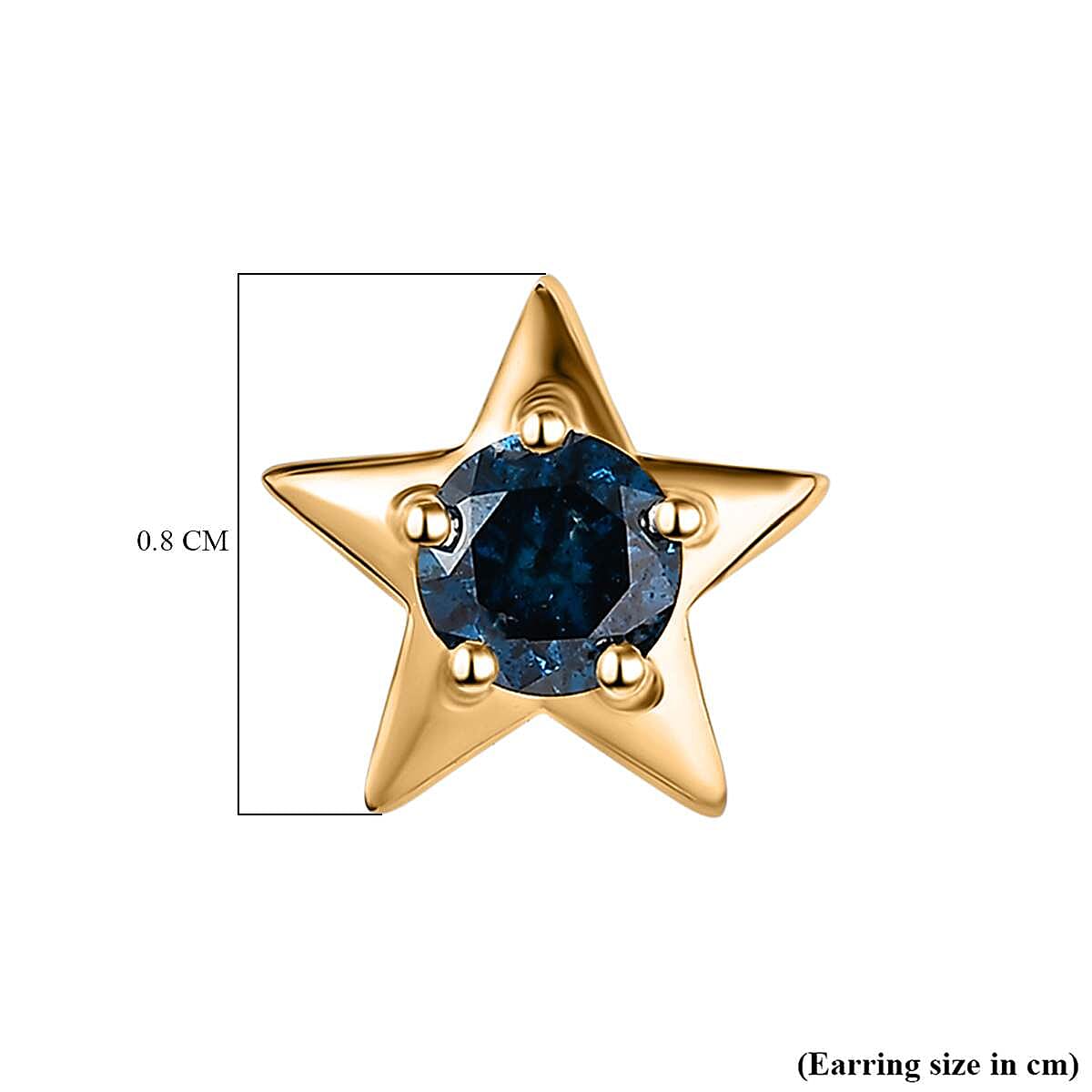 9K Yellow Gold Blue Diamond Stud Earring 0.50 ct 7646122 5