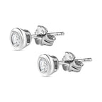 9K White Gold Solitaire I3-G-H Diamond Earrings 0.21 Ct.