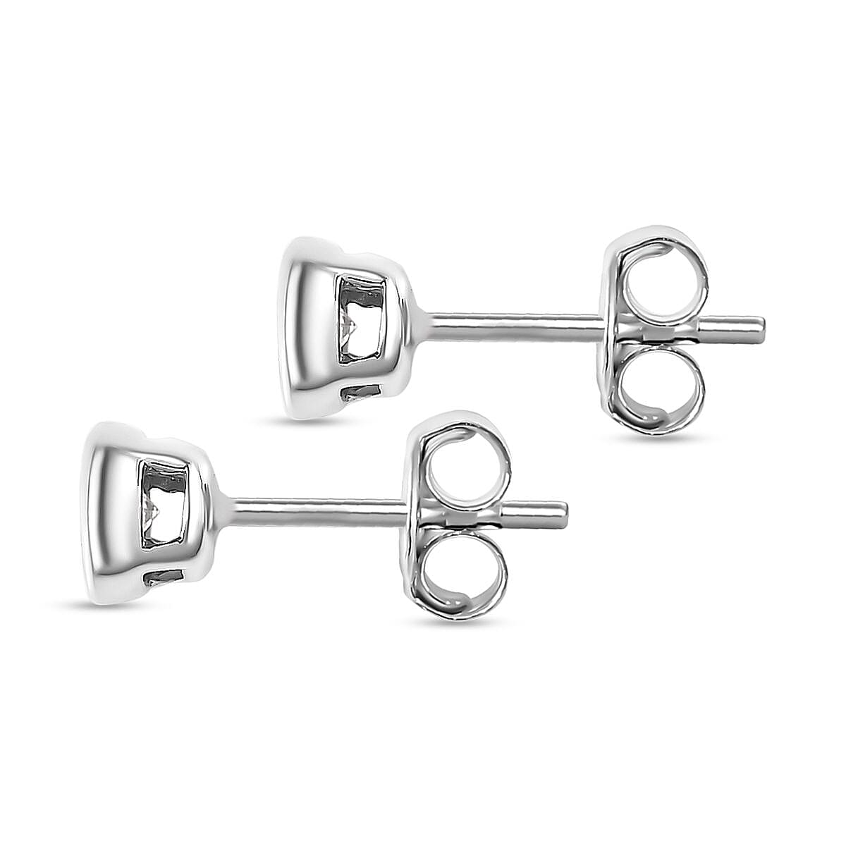9K White Gold Solitaire Diamond Earrings 0.21 Ct 7646633 5