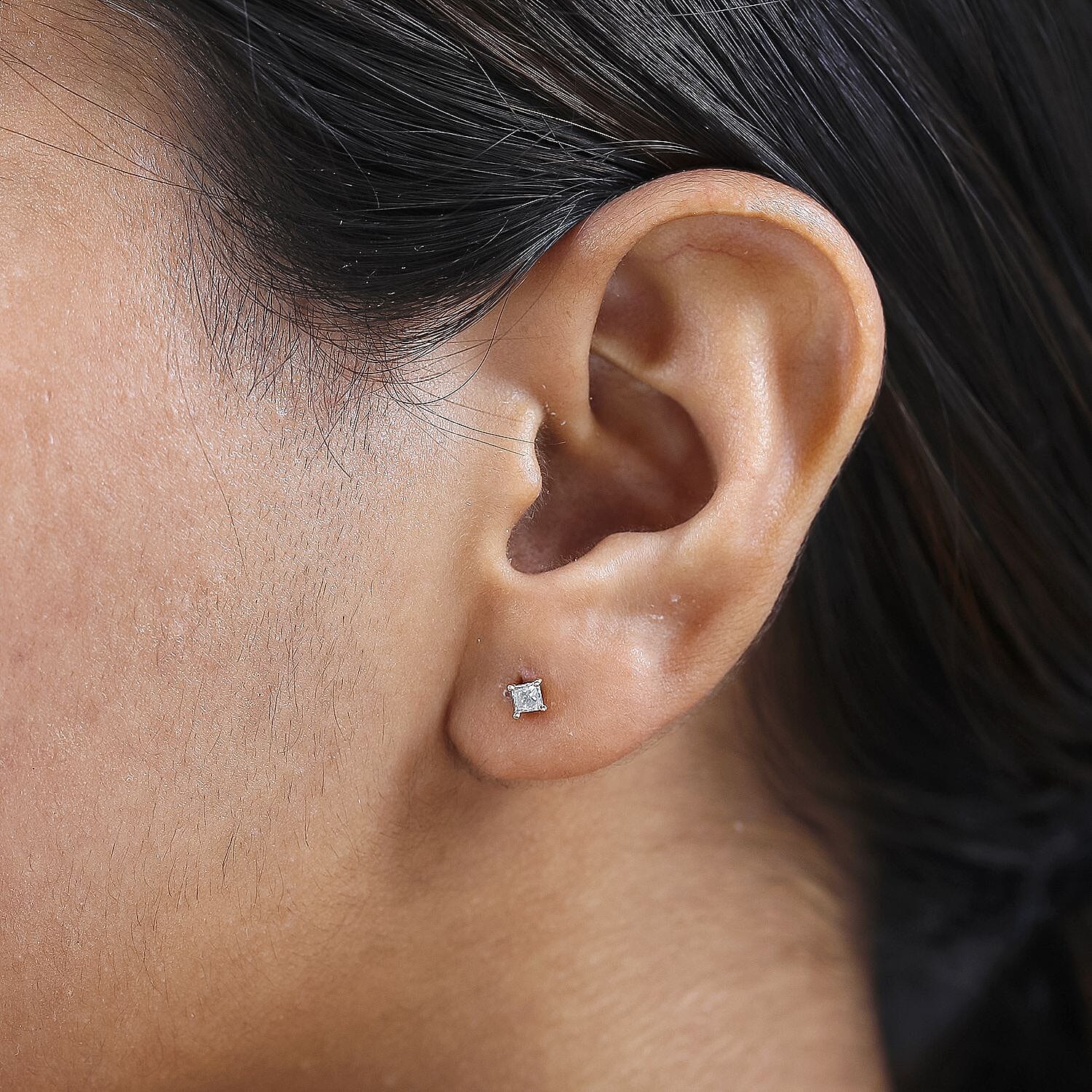 9K White Gold Solitaire Natural Diamond Stud Earrings 7646672 3