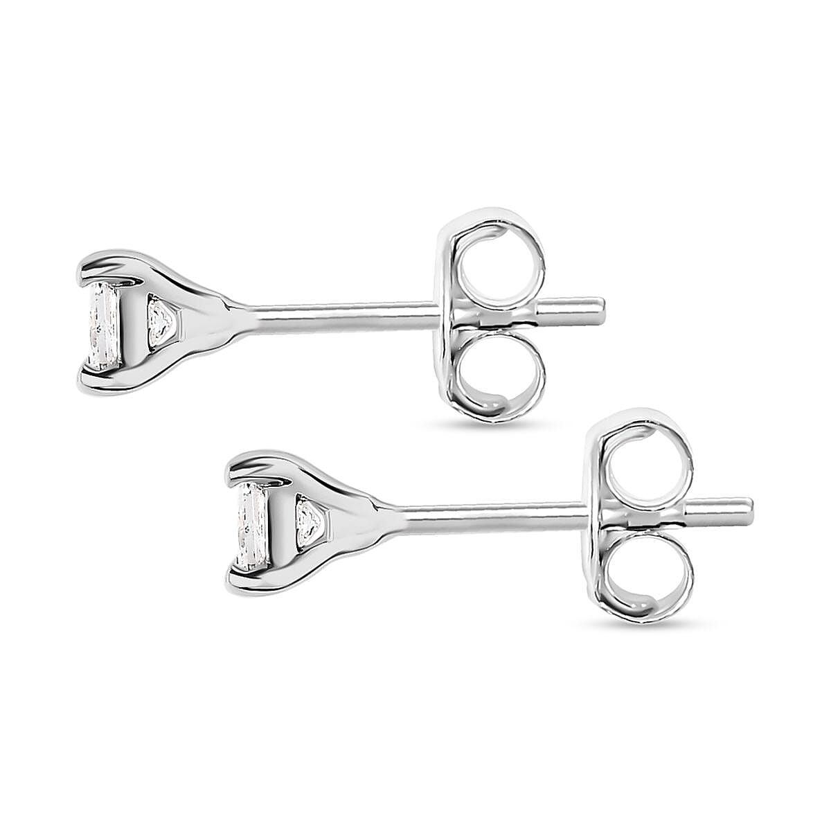 9K White Gold Solitaire Natural Diamond Stud Earrings 7646672 5
