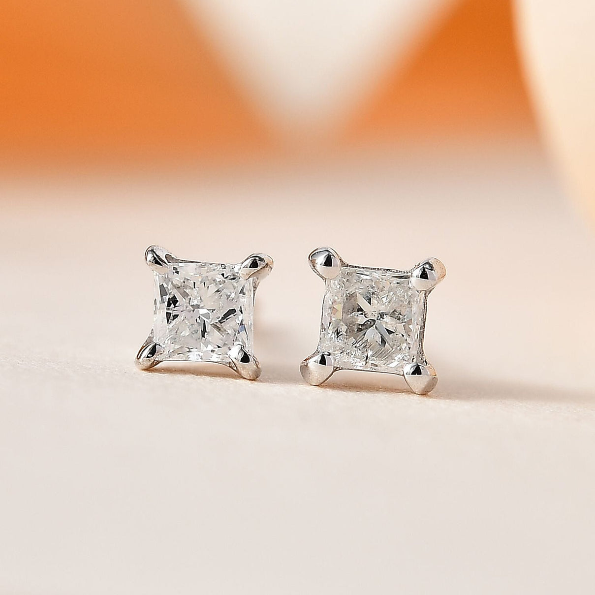 Natural Diamond Solitaire Stud Earrings in 9K White Gold SGL Certified (I3-G-H) 0.25 Ct. 7646683 2