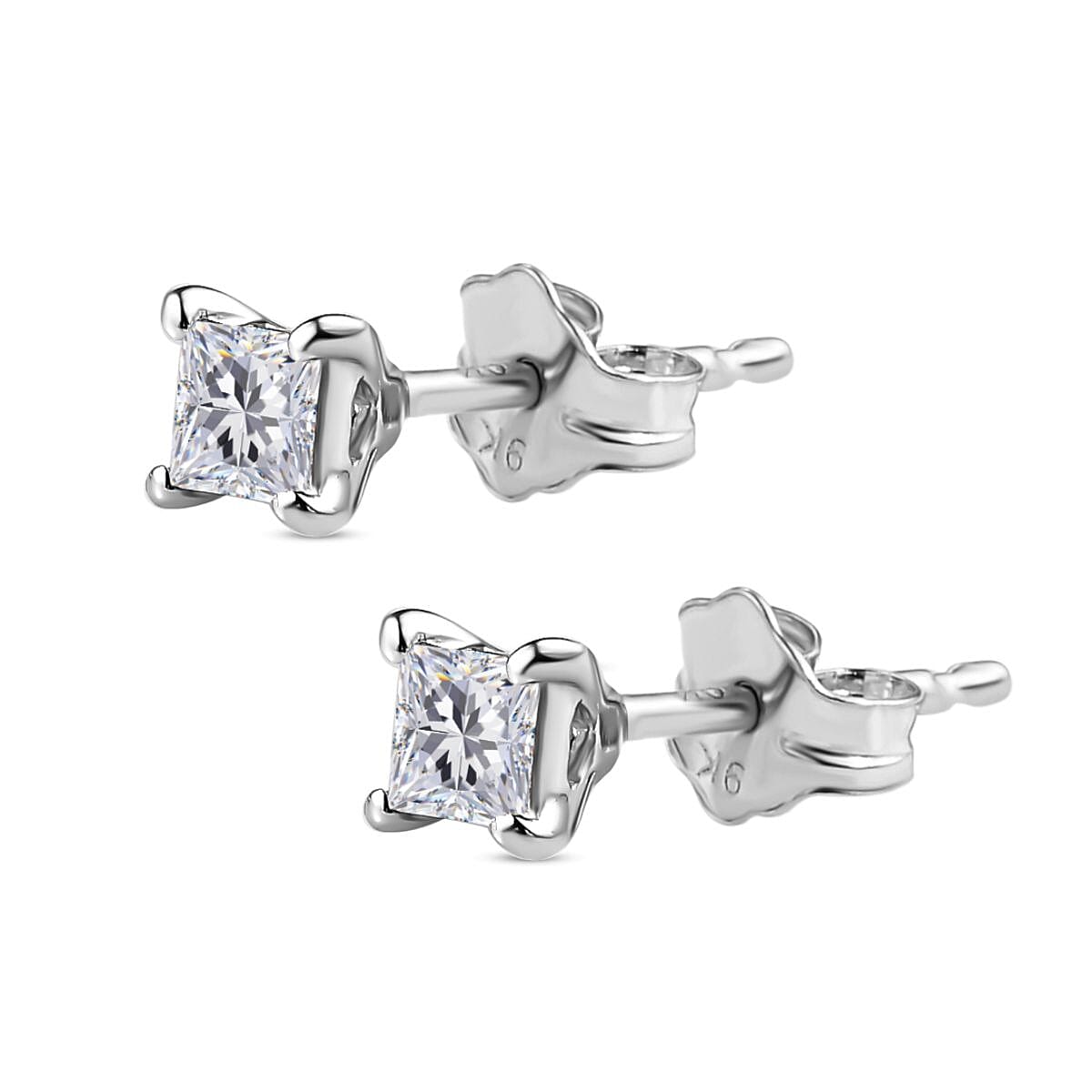Natural Diamond Solitaire Stud Earrings in 9K White Gold SGL Certified (I3-G-H) 0.25 Ct. 7646683 4
