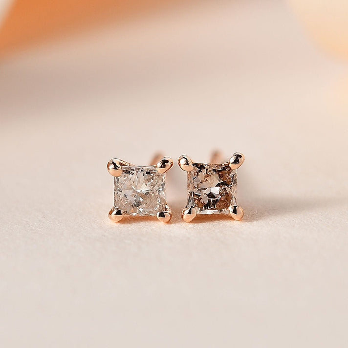 Natural Diamond Solitaire Stud Earrings in 9K White Gold SGL Certified (I3-G-H) 0.25 Ct. 7646683 2