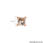 Royal Bali Collection - 9K Rose Gold SGL Certified Champagne Diamond Solitaire Stud Earrings with Push Back 0.25 Ct.