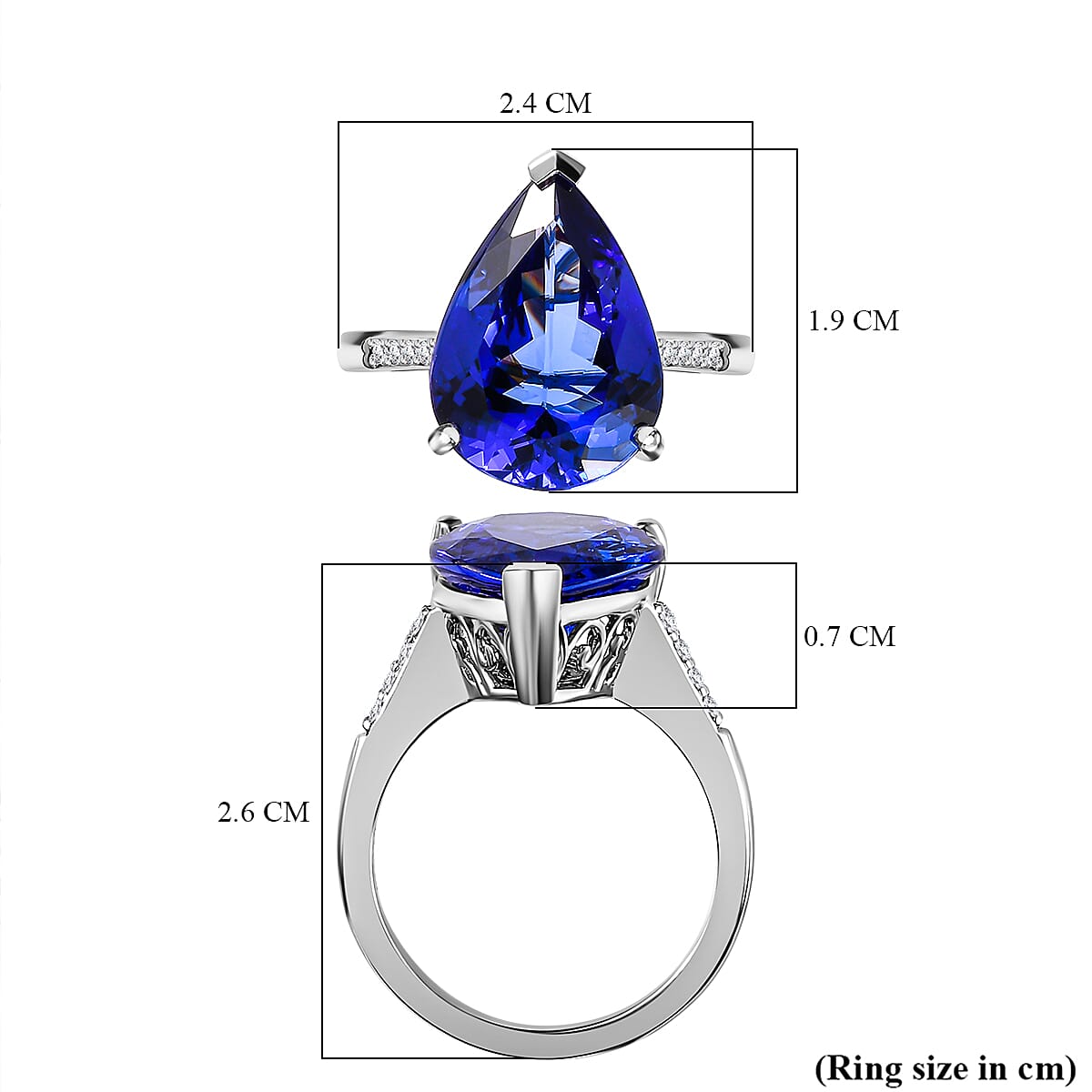 Limited Edition - Biggest Tanzanite &amp; Diamond Solitaire Ring 9.24 Ct. in 950 Platinum 7647117 6